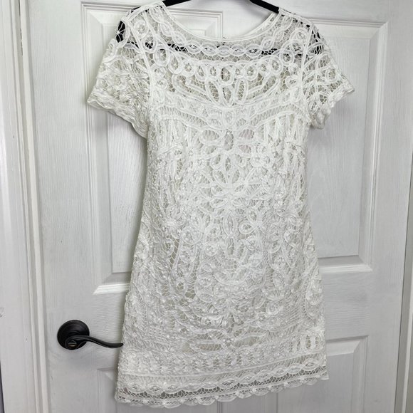 Lilly Pulitzer MarieKate White Battenburg Lace Shift Dress Large 12 - 14 - Picture 6 of 13